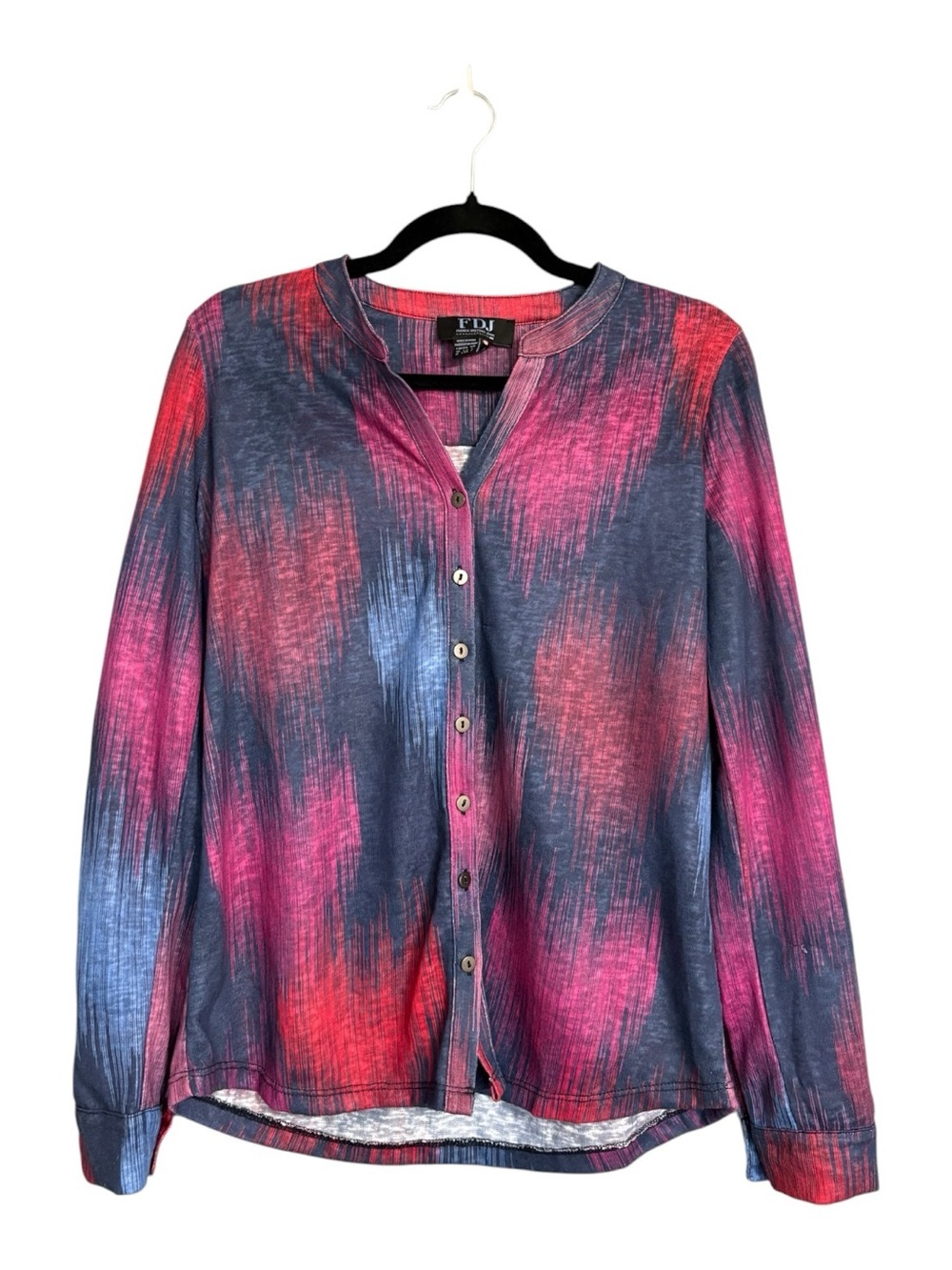 FDJ French Dressing Jeans Abstract Print Long Sleeve Knit Top Size S